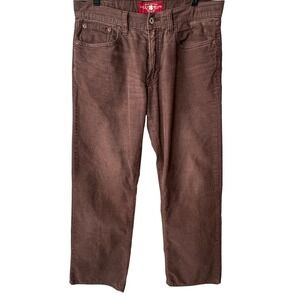 Lucky Brand 361 Vintage Straight Leg Brown Corduroy Pants Mens 32x30 Gorpcore